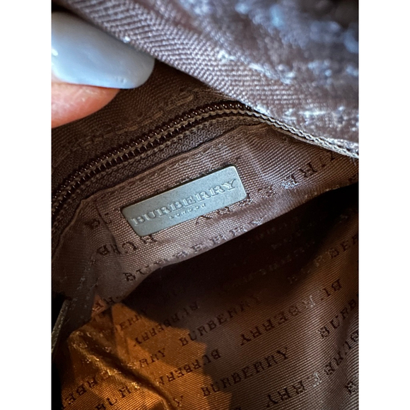 Burberry Beige Brown Plaid Coated Canvas & Leather Satchel - Picture 13 of 14